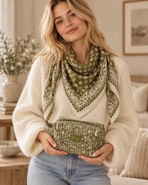 COMBO TROUSSE VERTE + FOULARD VERT