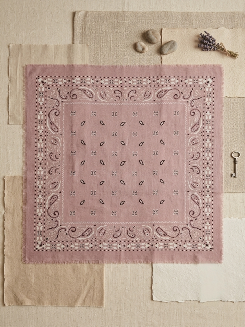 CHECHE FOULARD BANDANA ROSE VINTAGE