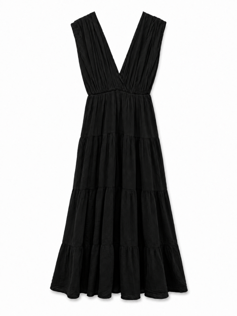 ROBE LONGUE BRETELLE LARGE NOIRE