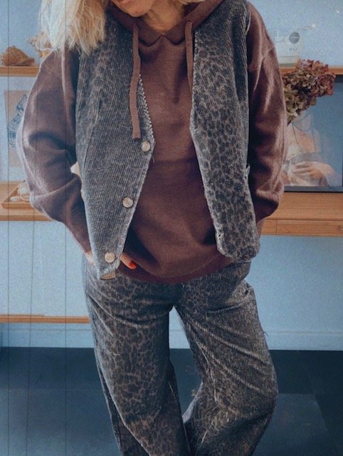 PANTALON EN VELOURS LEO CHOCOLAT