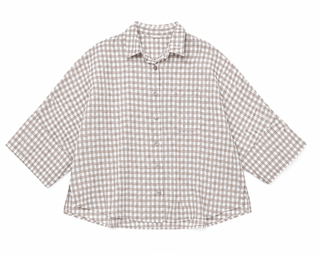 CHEMISE VICHY BEIGE