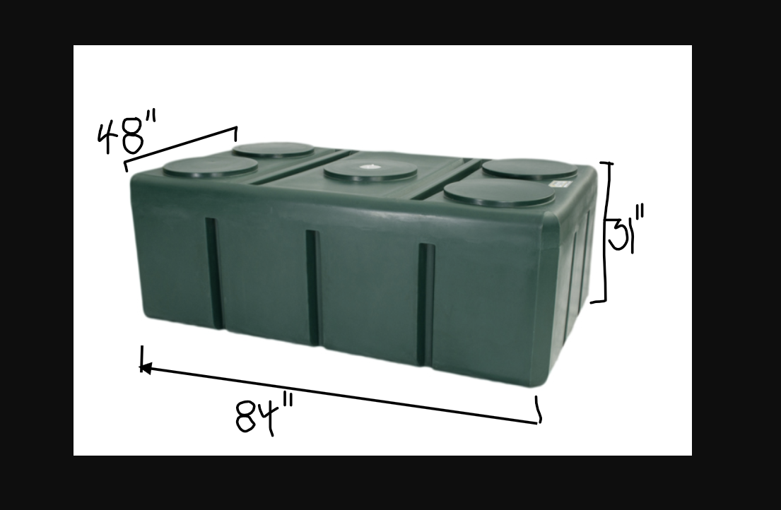 480 Gallon box water tank