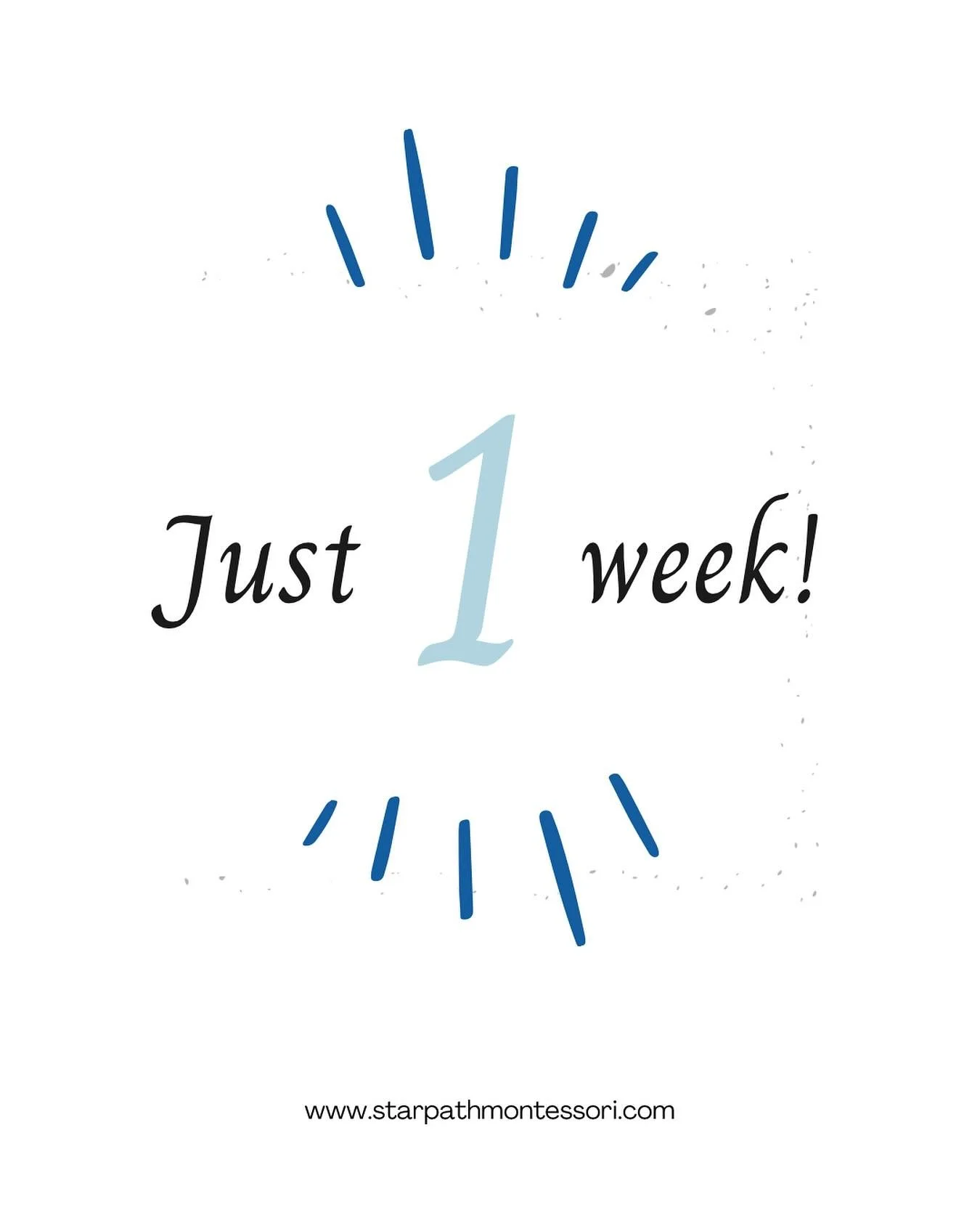 1️⃣ &hellip; that&rsquo;s it! 

There are just 1️⃣ more weekends# left until I hit the road for some much needed Florida family time 🌴

Take a look at the offerings and schedule some fun activities Saturday!

www.starpathmontessori.com

#starpathmon