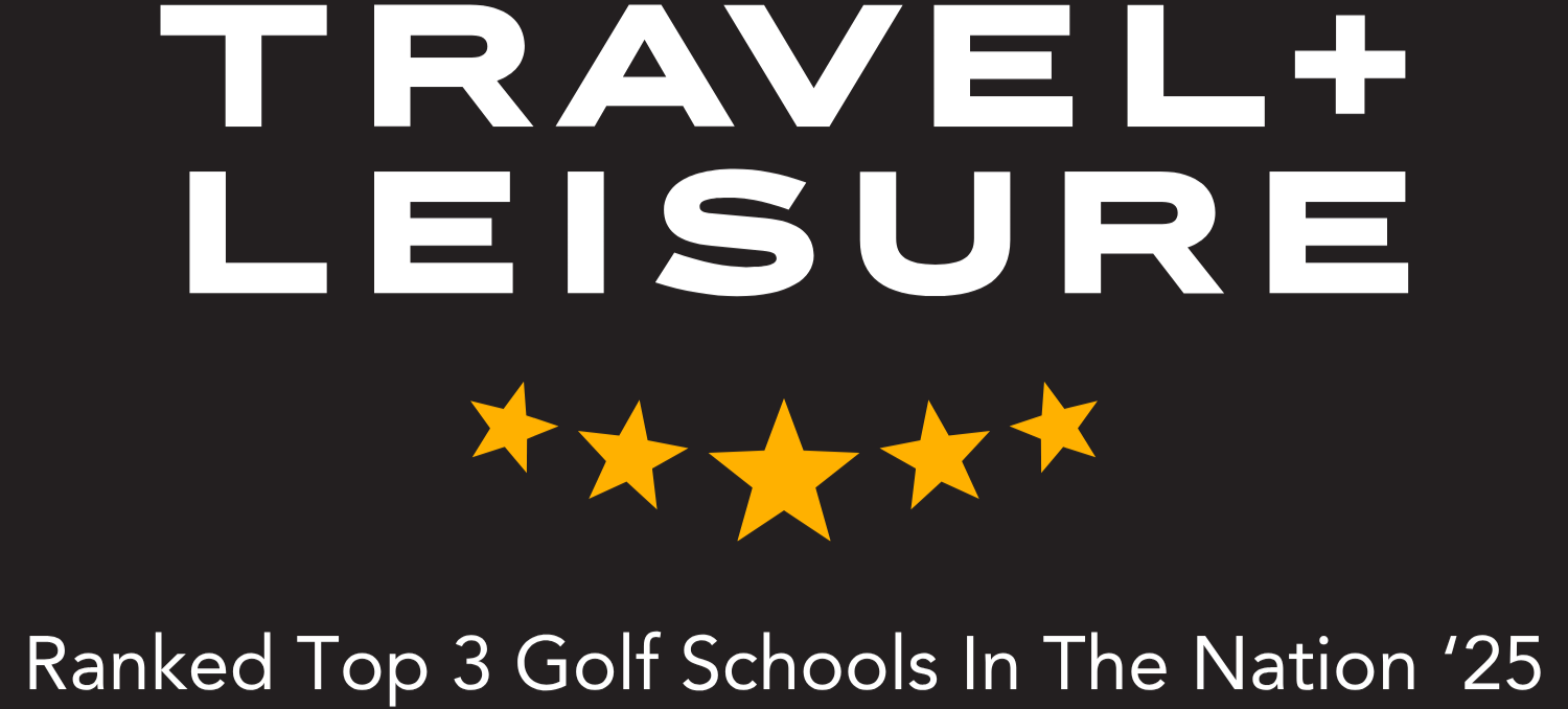 Travel + Leisure five-star award badge: Ranked Top 3 golf schools in the nation (2025)