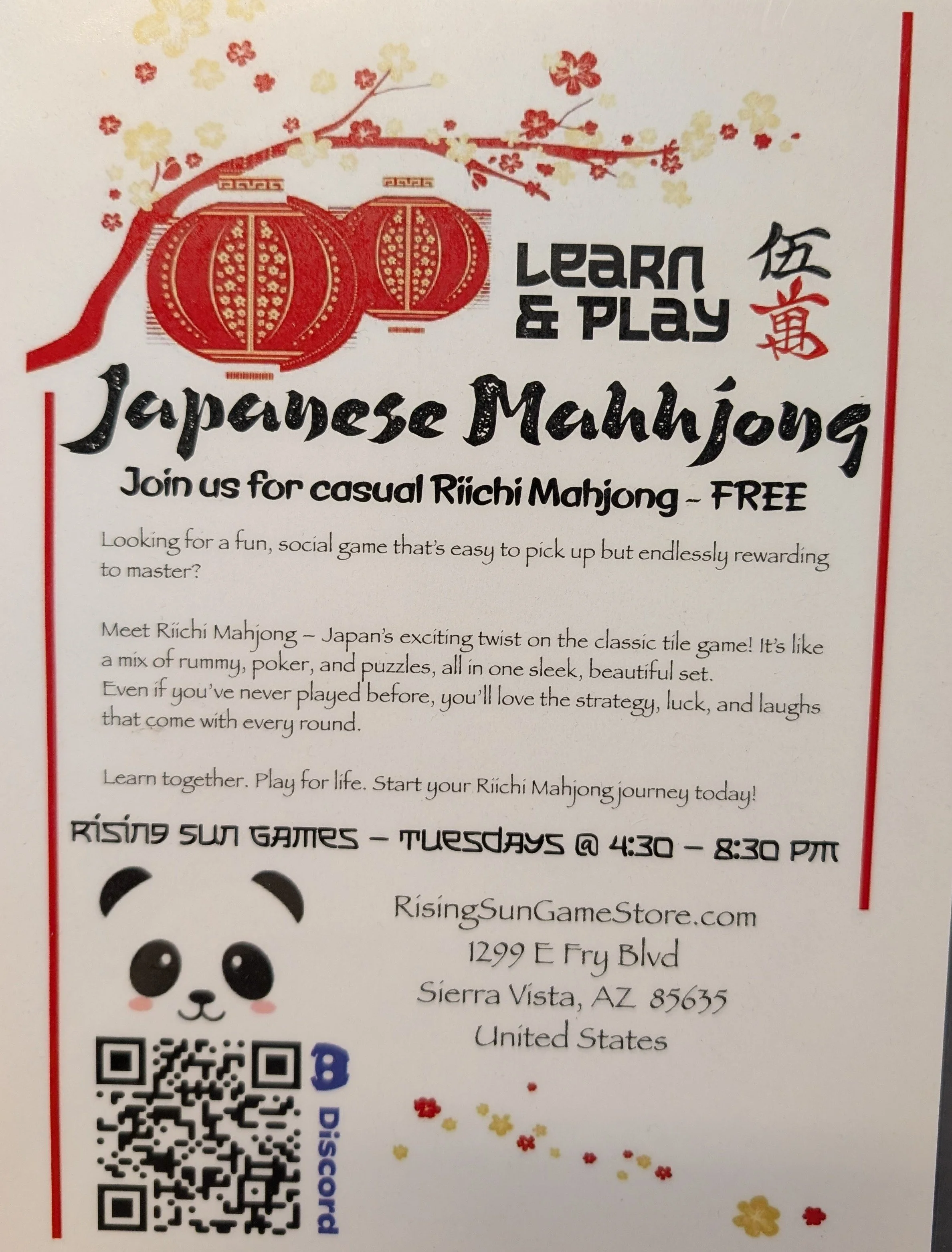 Sierra Vista Japanese Mahjong League!
