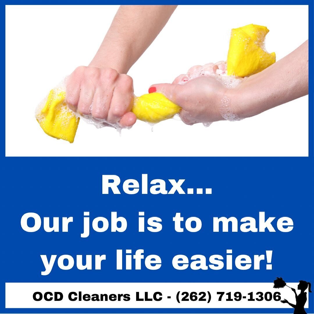 Seriously, relax! We&rsquo;ve got this! Contact us today for a quote, we want to make your life easier. 

(262) 719-1306
https://www.ocdcleanerswi.com

#OCDcleaners #ocdcleanerswi #oconomowoc #lakecountry #supportlocal #cleaningservice #clean #relax