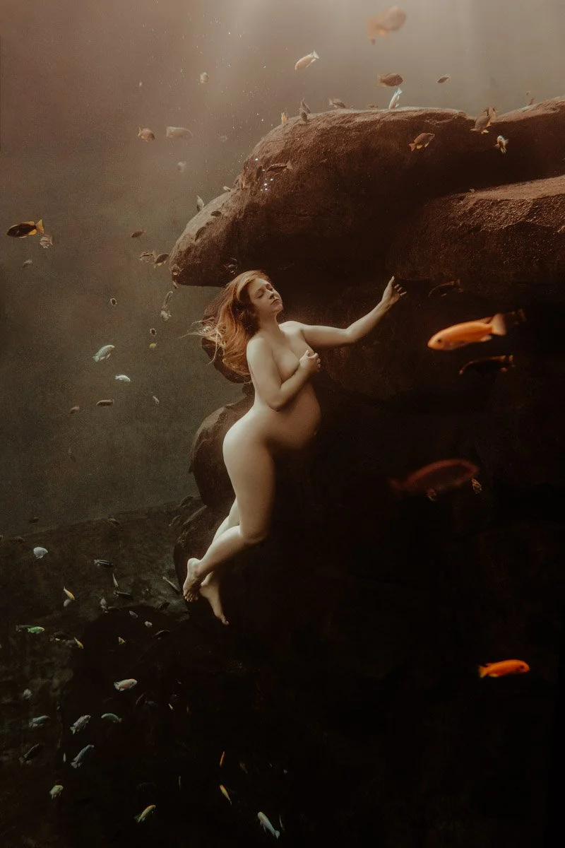 seance photo grossesse sous l'eau en piscine