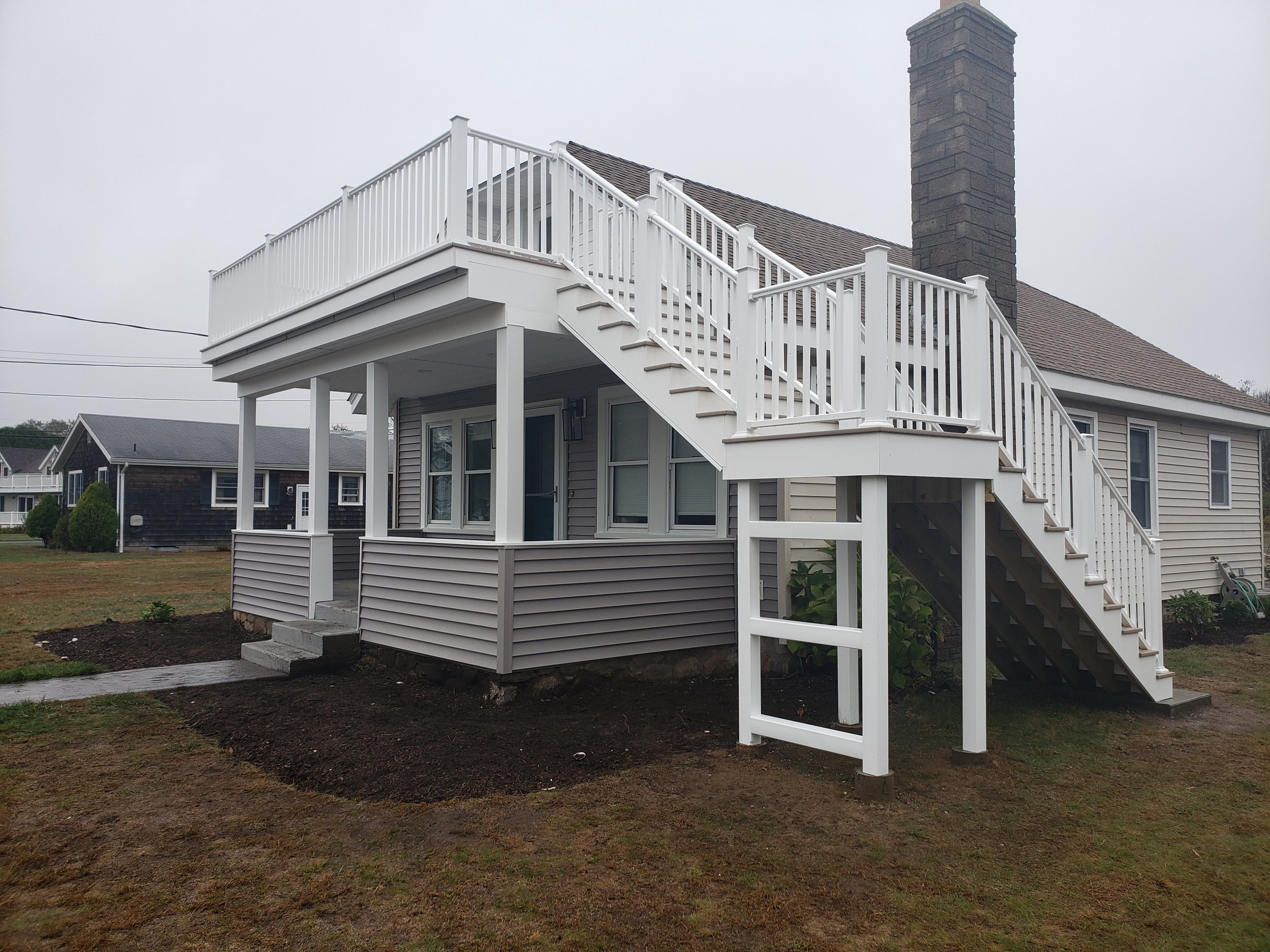 Second story deck installation in 
