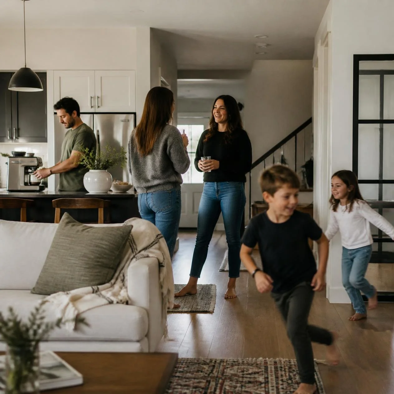 A home should hold your Sunday mornings as well as it holds your dinner parties. 

The quiet coffee before anyone else is up. A table big enough for everyone, whenever they turn up. 

This is where functionality meets feeling &mdash; a home isn't jus