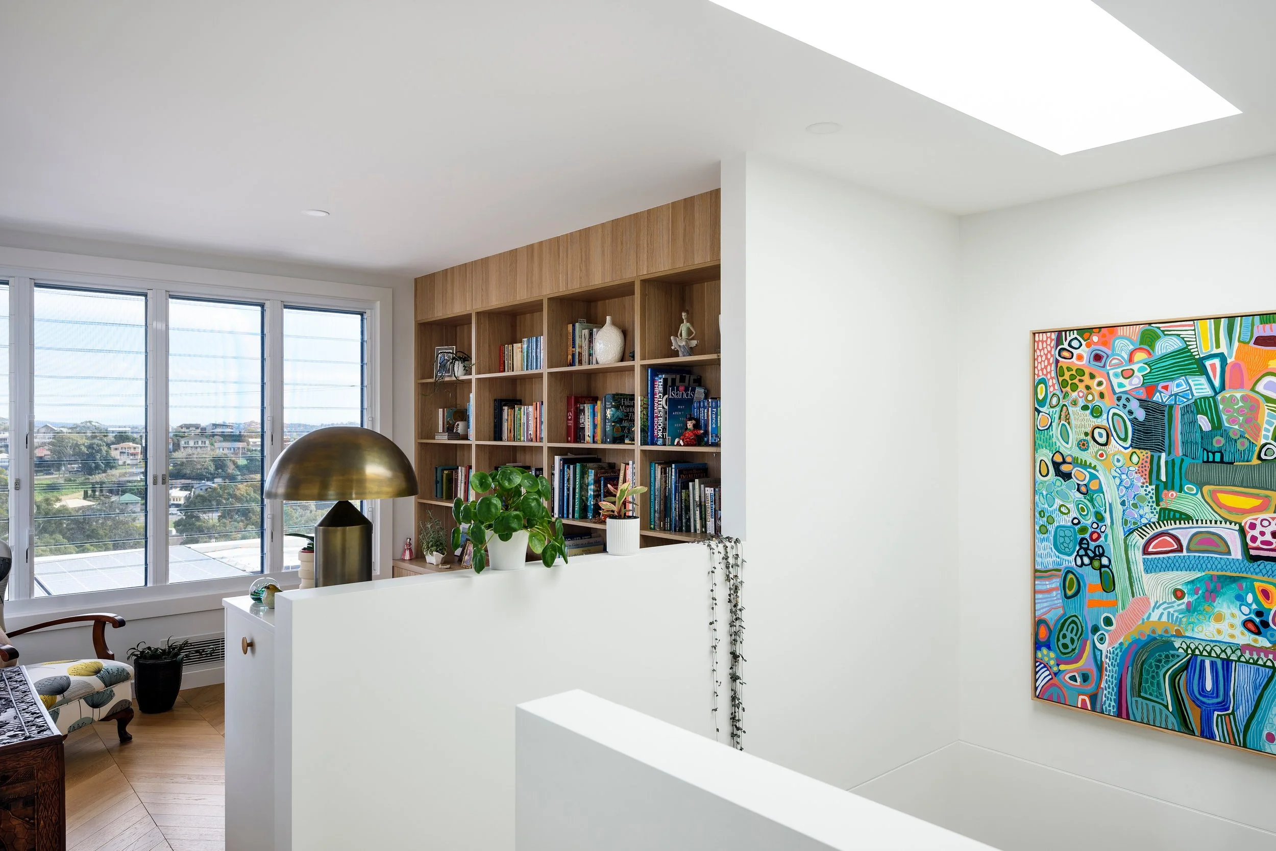 Not every space in a home needs to have just one purpose.

This little retreat was designed as a quieter space within the larger home -somewhere to read with a coffee, work from home for a few hours, catch up on life admin, or simply retreat when the