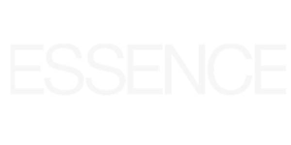 The word 'ESSENCE' in large white capital letters on a black background.