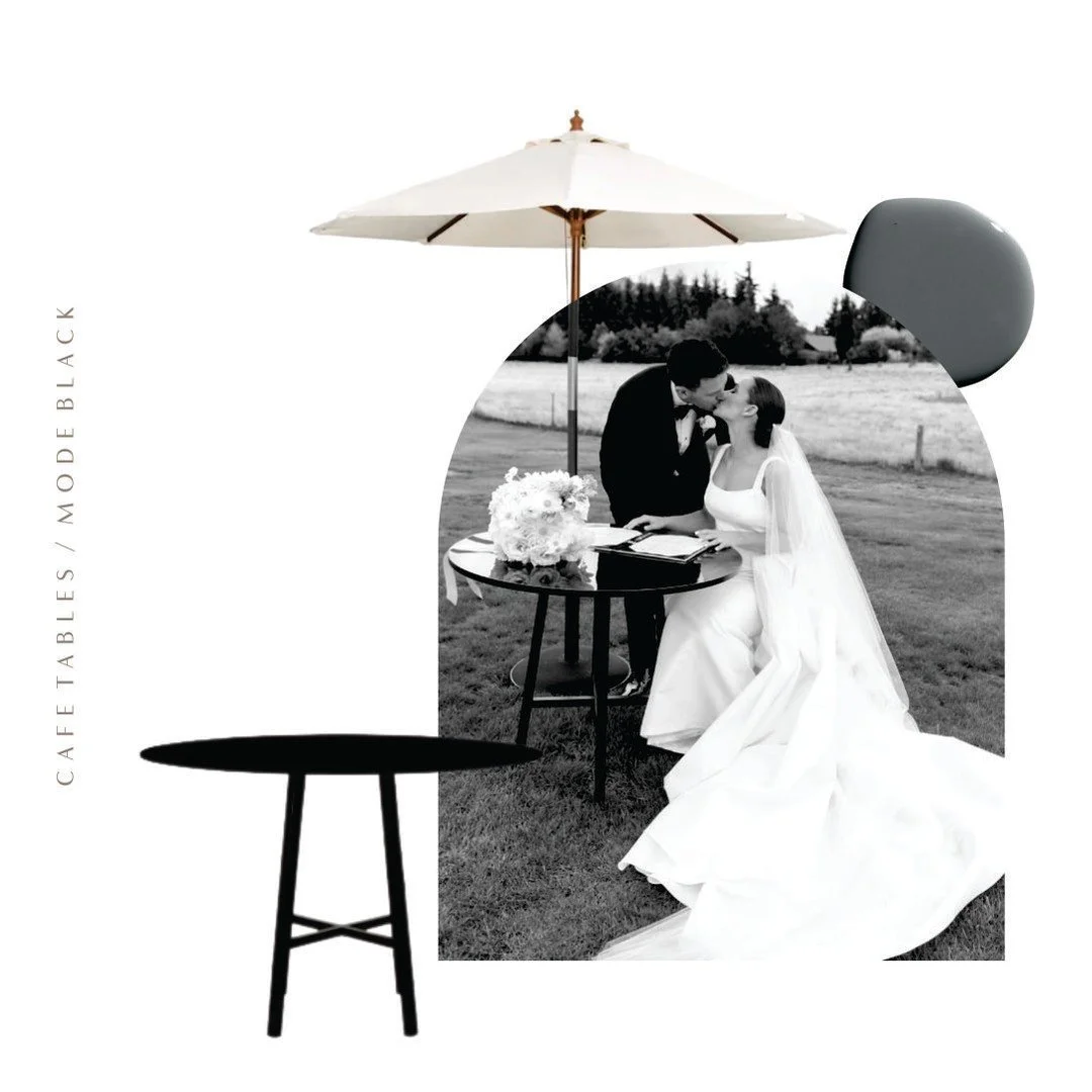 Signed, sealed, delivered... I'm yours! Our Mode Cafe table serves multiple purposes: used here as a signing table set in a beautiful outdoor venue. 

What does your ideal signing moment look like?

#ModeCafeTable #eventhire #weddinghire