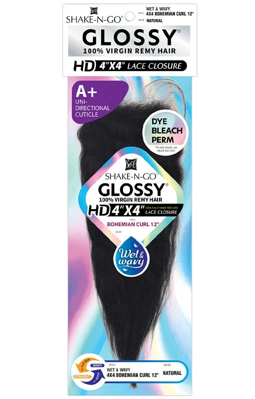 GLOSSY - 4"X4" WW BOHEMIAN 12" LACE CLOSURE