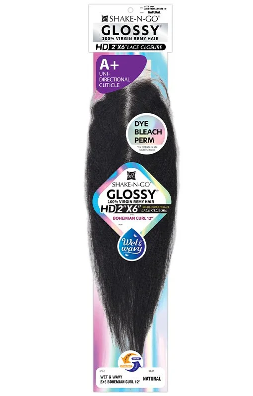 GLOSSY - 2"X6" WW BOHEMIAN 12" LACE CLOSURE