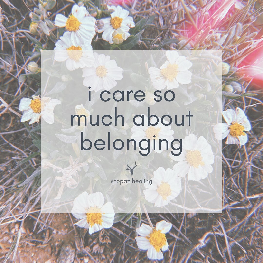 Belonging 🌸 longing for, being-ness and connection. 

The ways we show up as beings, the way we long to be with each other, these are core curiosities in the survival as humans. 

Belonging is vitality. It&rsquo;s natural. You are allowed and encour