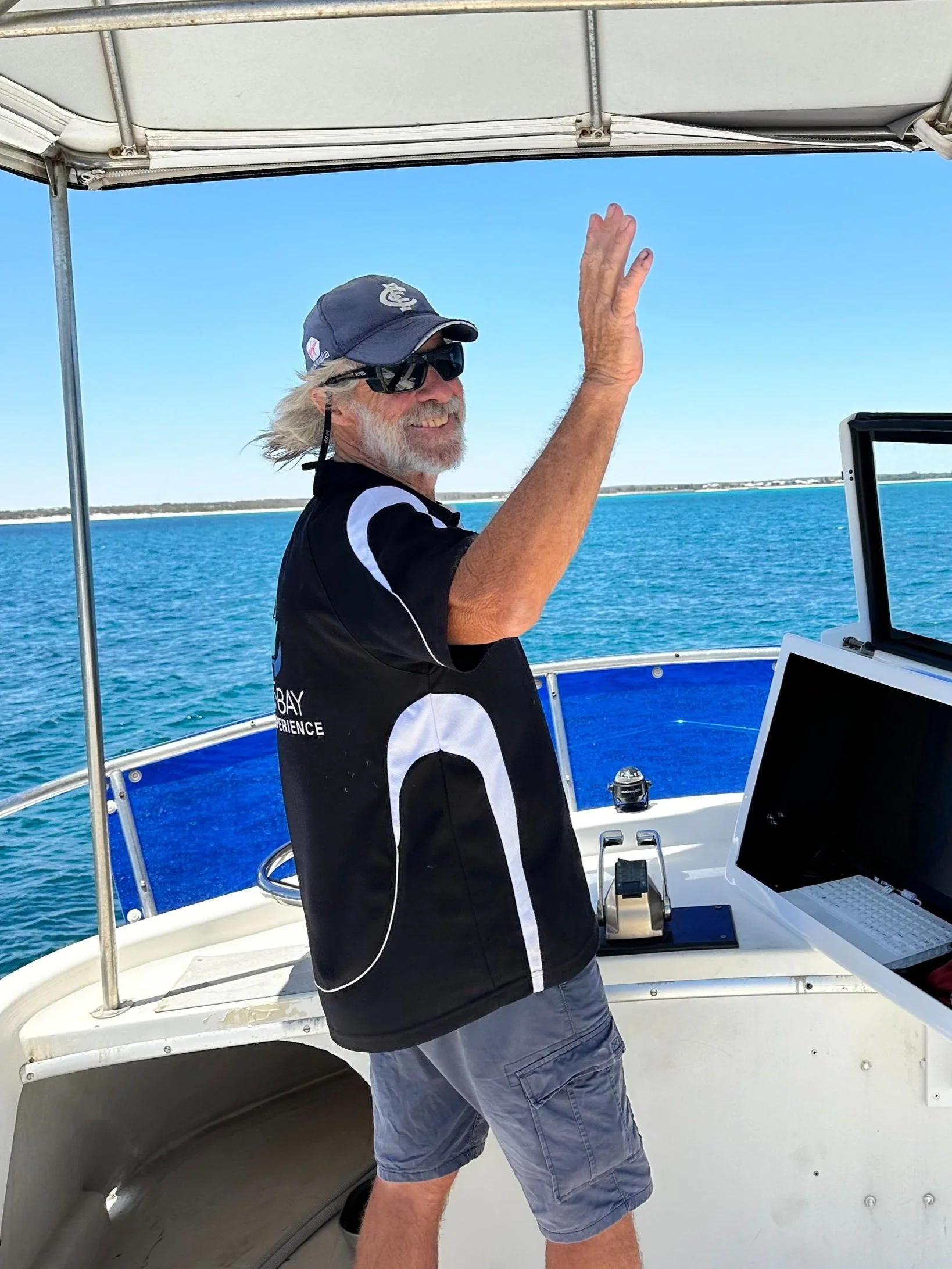 Experienced skipper aboard Jurien Bay Oceanic Experience's MV Providence II in Jurien Bay, Western Australia.
