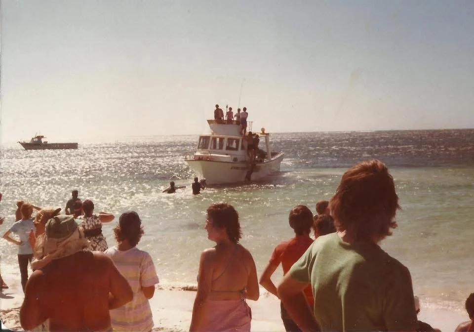 Historic image of early marine tourism in Jurien Bay, Western Australia.