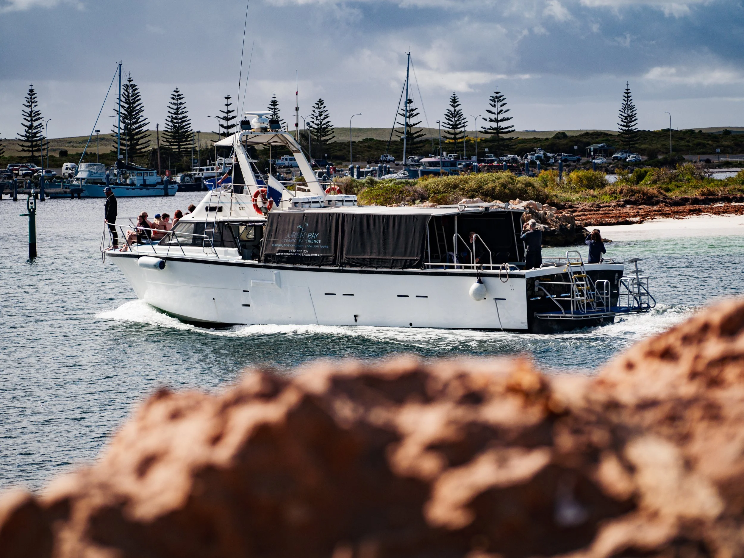 MV Providence II cruising through Jurien Bay, Western Australia, during a marine tour.