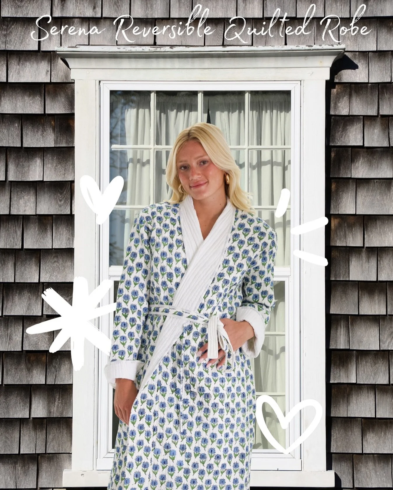 Cozy mornings made prettier ✨ Our Serena Reversible Quilted Robe is the ultimate blend of comfort and charm! Perfect for lounging, layering, or gifting. 🌸