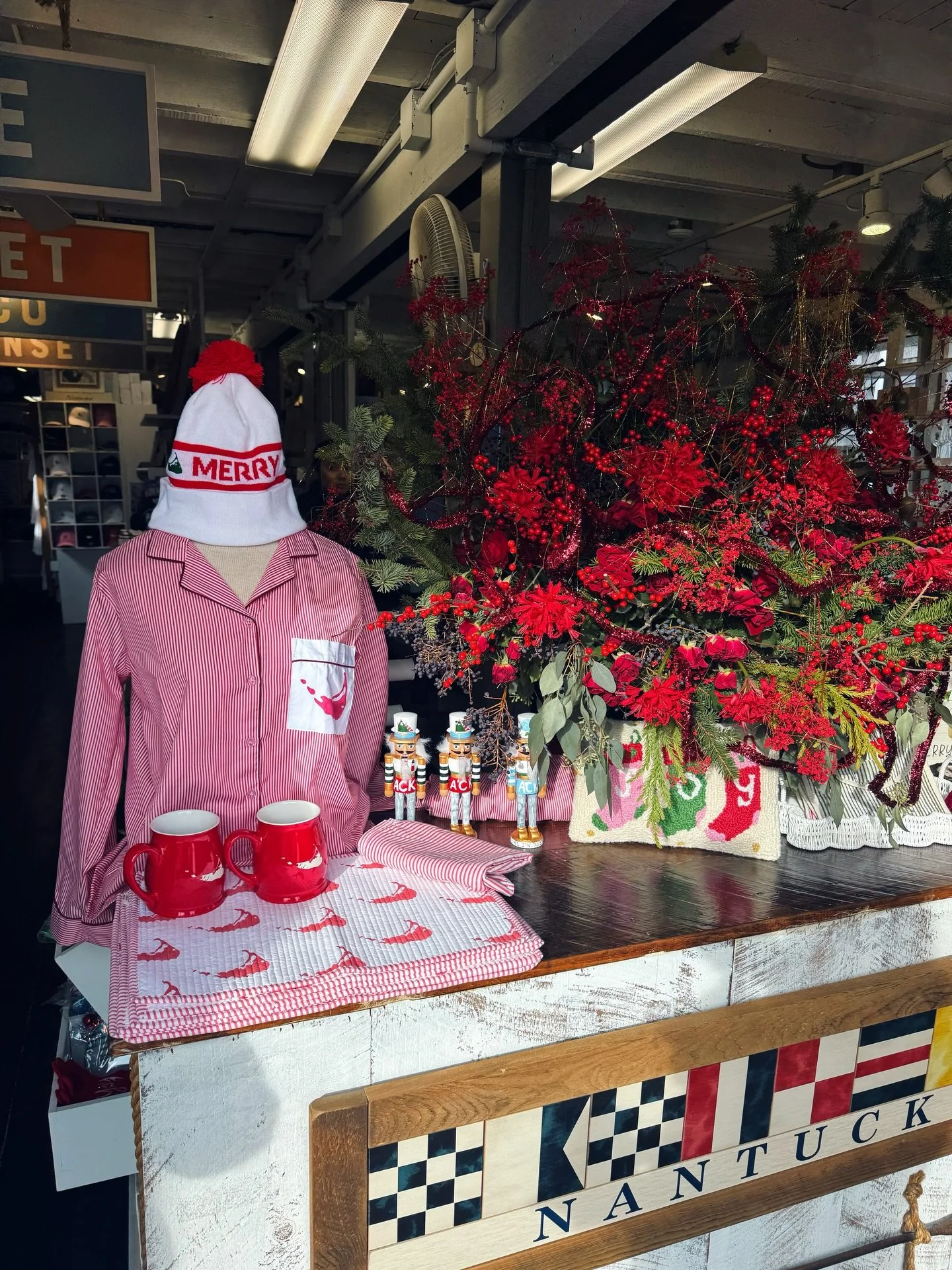 The Holiday spirit is alive and well at Four Winds Gifts in Nantucket! 🎄 From cozy pajamas to festive mugs and beautifully hand-painted nutcrackers by @claraclough_art , they still have the sweetest Christmas goodies. A forever stop on every island 