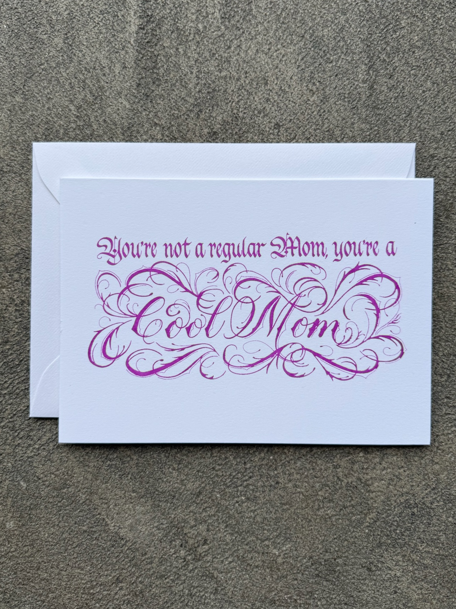 Cool Mom Card (white w/ pink ink)