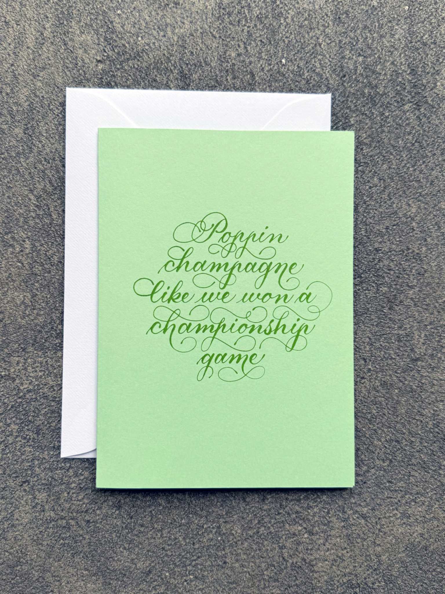 Poppin Champagne Card (green)