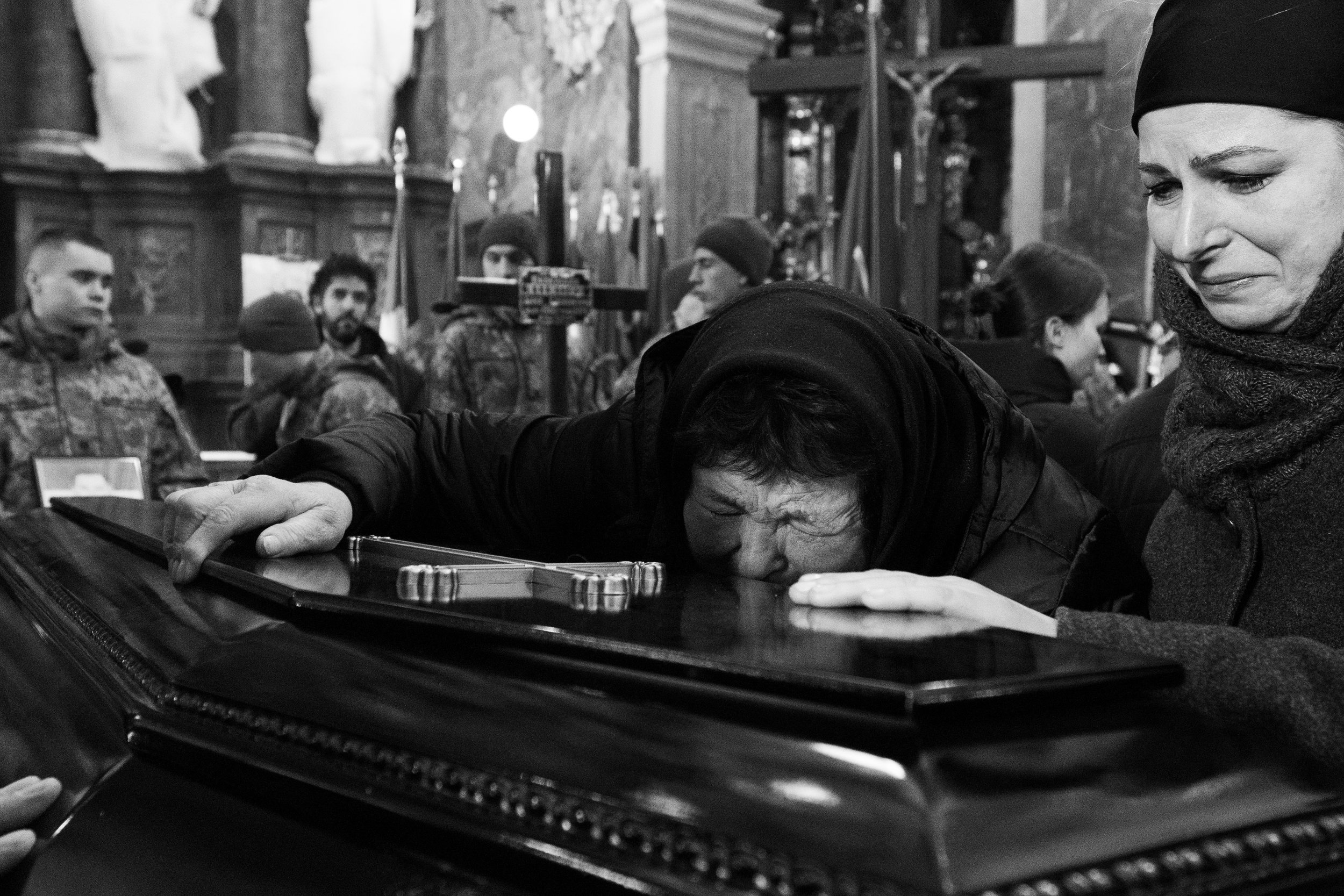  A funeral is held for three fallen soldiers killed in the Russian invasion at Church of the Most Holy Apostles Peter and Paul in Lviv, Ukraine. 