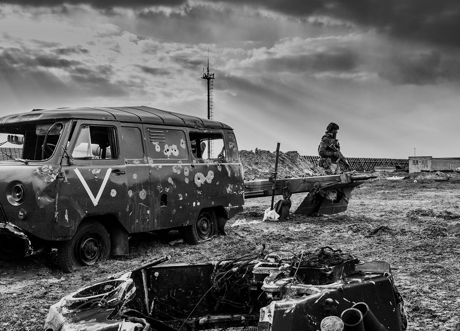  Hostomel, once home to one of the largest military airports in Ukraine is left destroyed after becoming a gruesome battleground for the Capital.  