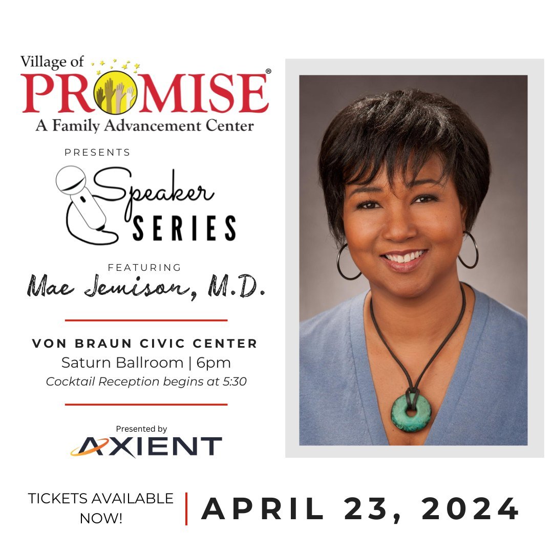 Today is the last day to purchase tickets to our #SpeakerSeries event on April 23rd! We would love for you to join us in hearing the story of Dr. Mae Jemison. 

Text a friend, invite a neighbor or tell a coworker that you are going to hear from Dr. M