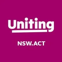 Purple background with white text that reads 'Uniting' and 'NSW.ACT'.