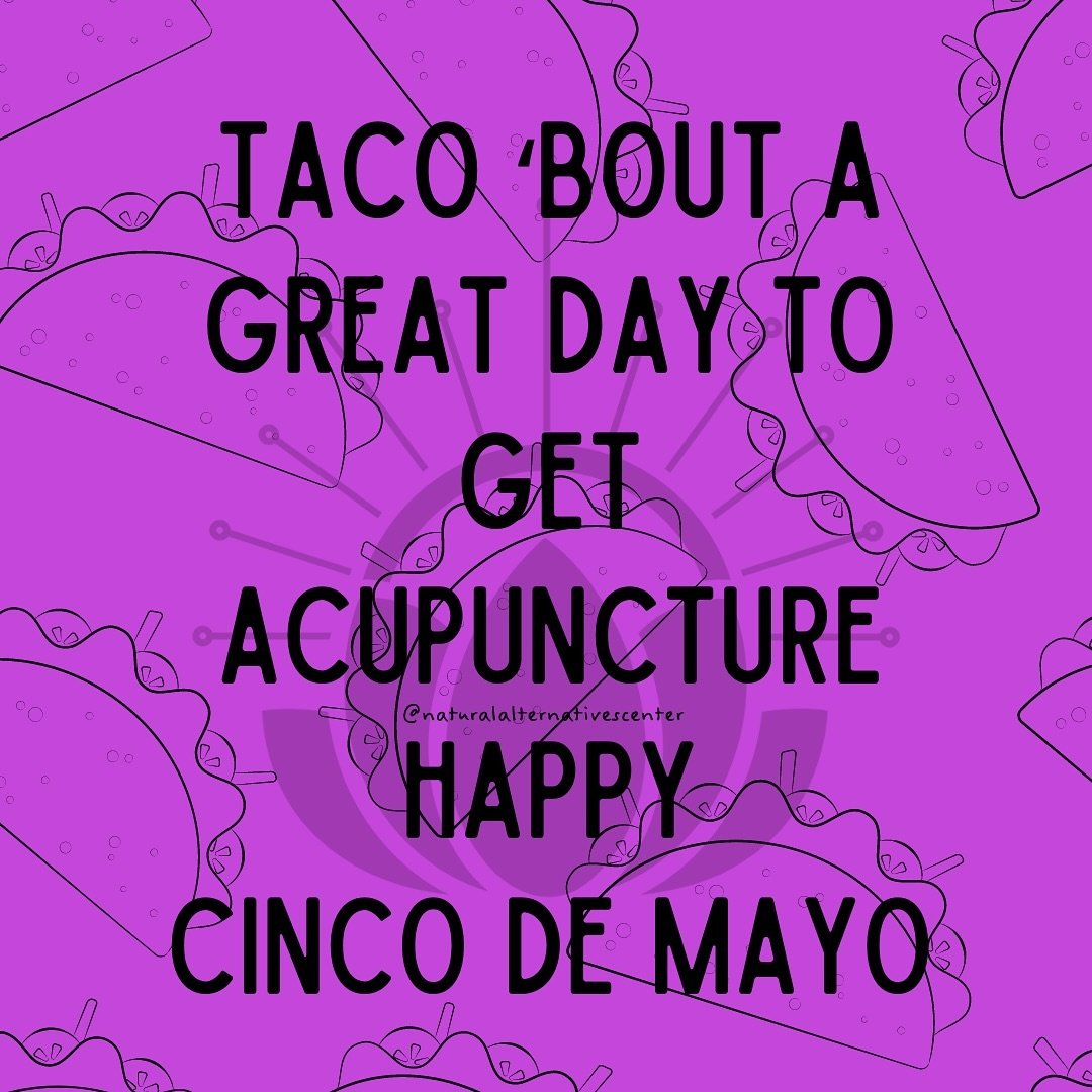 🌮 Happy Cinco de Mayo!

It&rsquo;s a great day to get Acupuncture or stop in and get some wellness goodies or just say hi!

Office is open from 1 pm - 4 pm today!

Have an amazing day 

#cincodemayo 
#cincodemayo2024 
#acupuncturememes 
#acupuncture