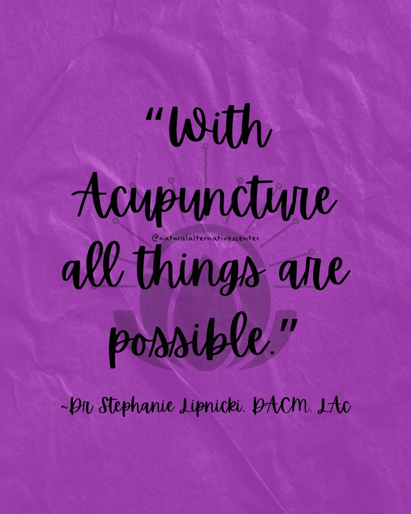 &ldquo;With Acupuncture All Things are Possible&rdquo; ~Dr Stephanie Lipnicki, DACM, LAc

Got anxiety? Acupuncture
Got female or make fertility issues? Acupuncture
Got headaches/ migraines? Acupuncture
Got stress? Acupuncture 
Got back pain? Acupunct