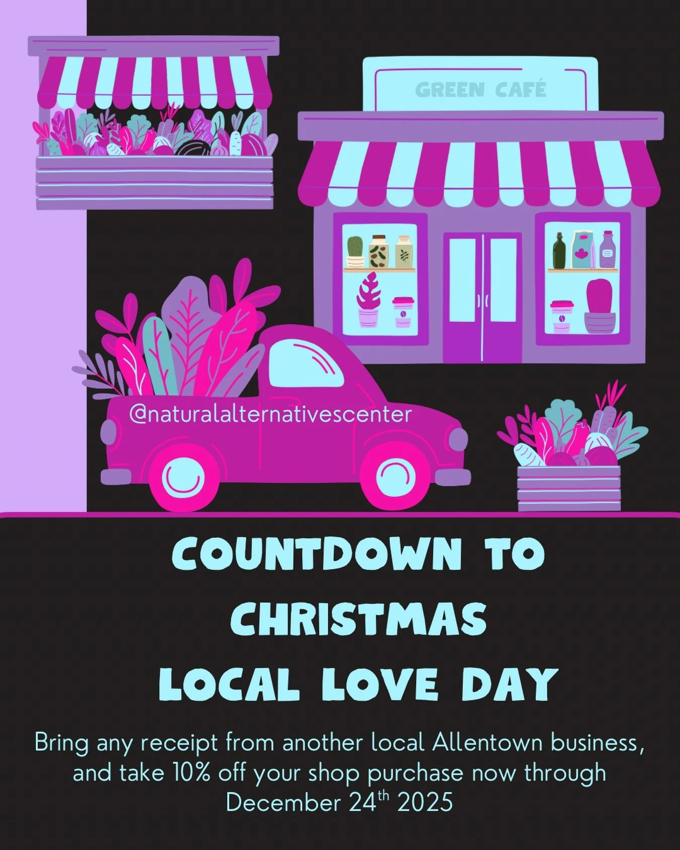 The COUNTDOWN TO CHRISTMAS continues! 

And I want to spread some local love!

Now through December 24th 2025 if you bring in a receipt from another local Allentown NJ business you will get an extra 10% off your store purchase (excluding gift certifi