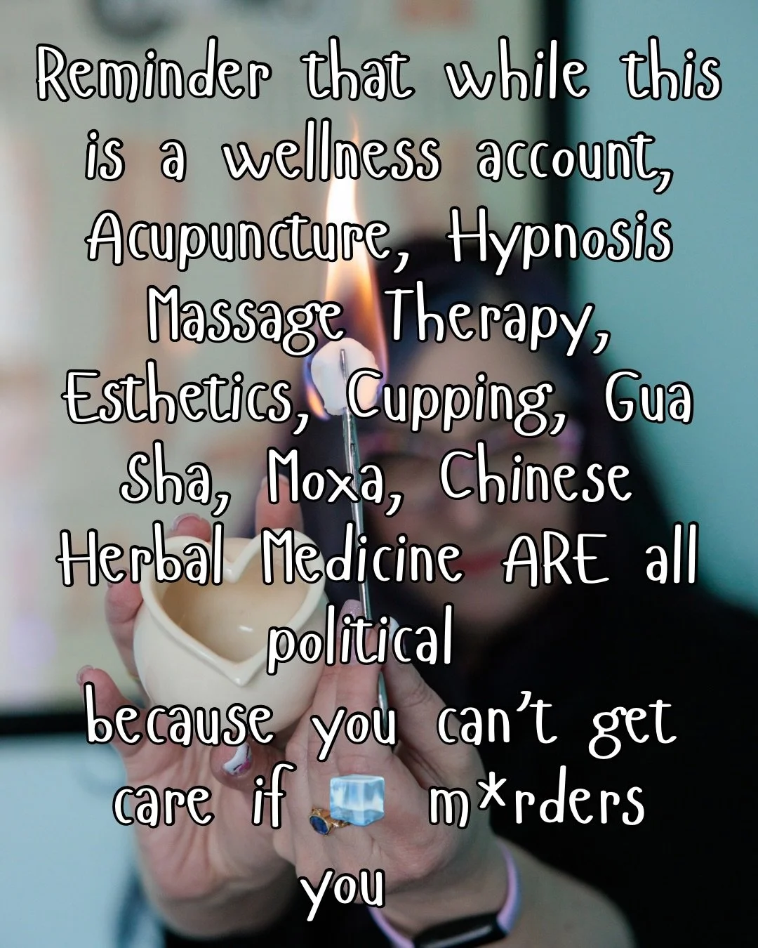 Acupuncturists have always advised against 🧊

No 🧊 in your drinks
No 🧊 on sore muscles 
Just no 🧊

Thank you to @holismprints for the Acupuncture image

#acupuncturistsagainst🧊
#acupuncture
#massagetherapy 
#cupping
#guasha