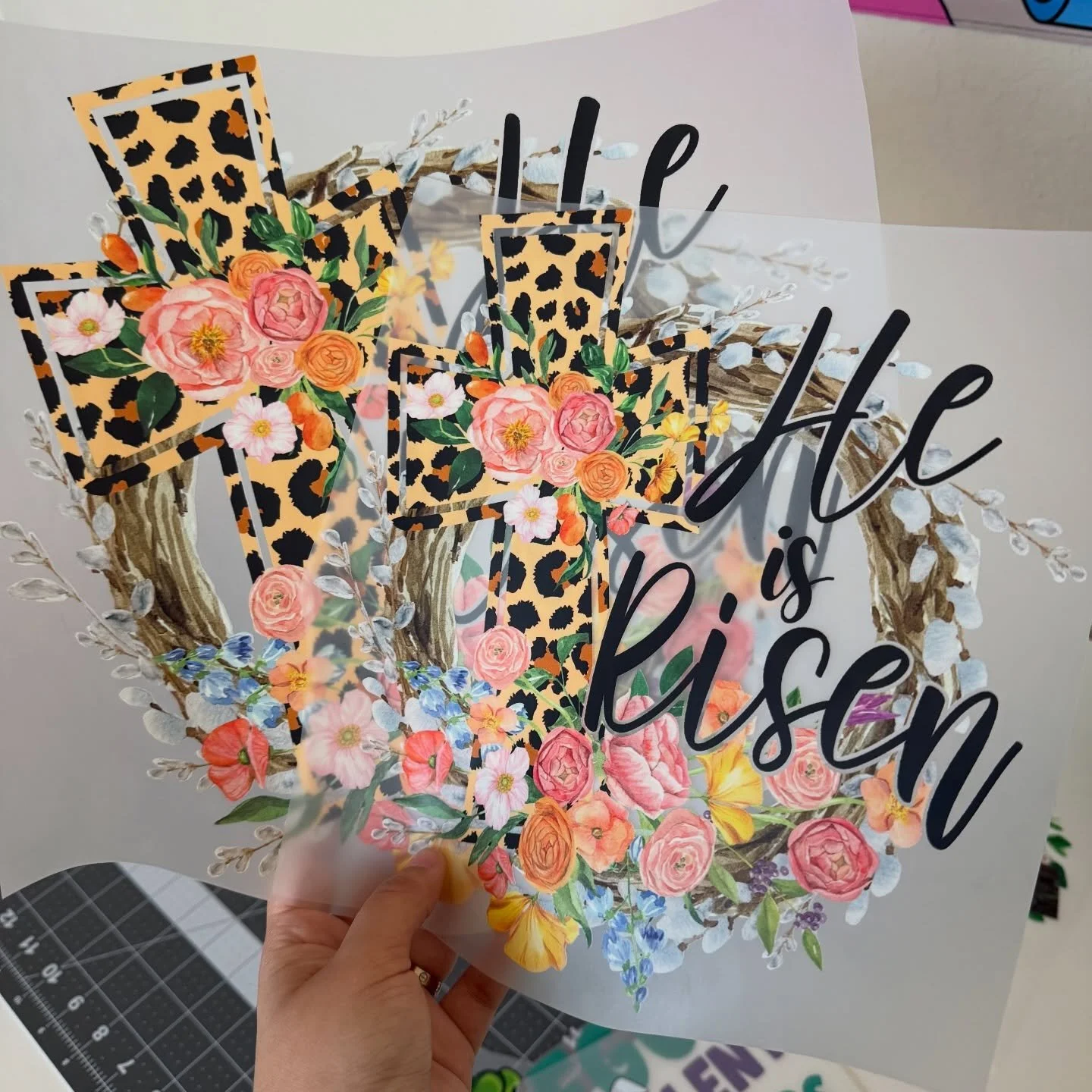 Last call for Easter 🐣✨
Clearing out the final designs before they&rsquo;re gone for good!

$25 &mdash; pressed on ANY color tee you want.👕
$28 shipped to your door.📦

Only 1 of each design left. The adult He is Risen cheetah cross &amp; Dino have