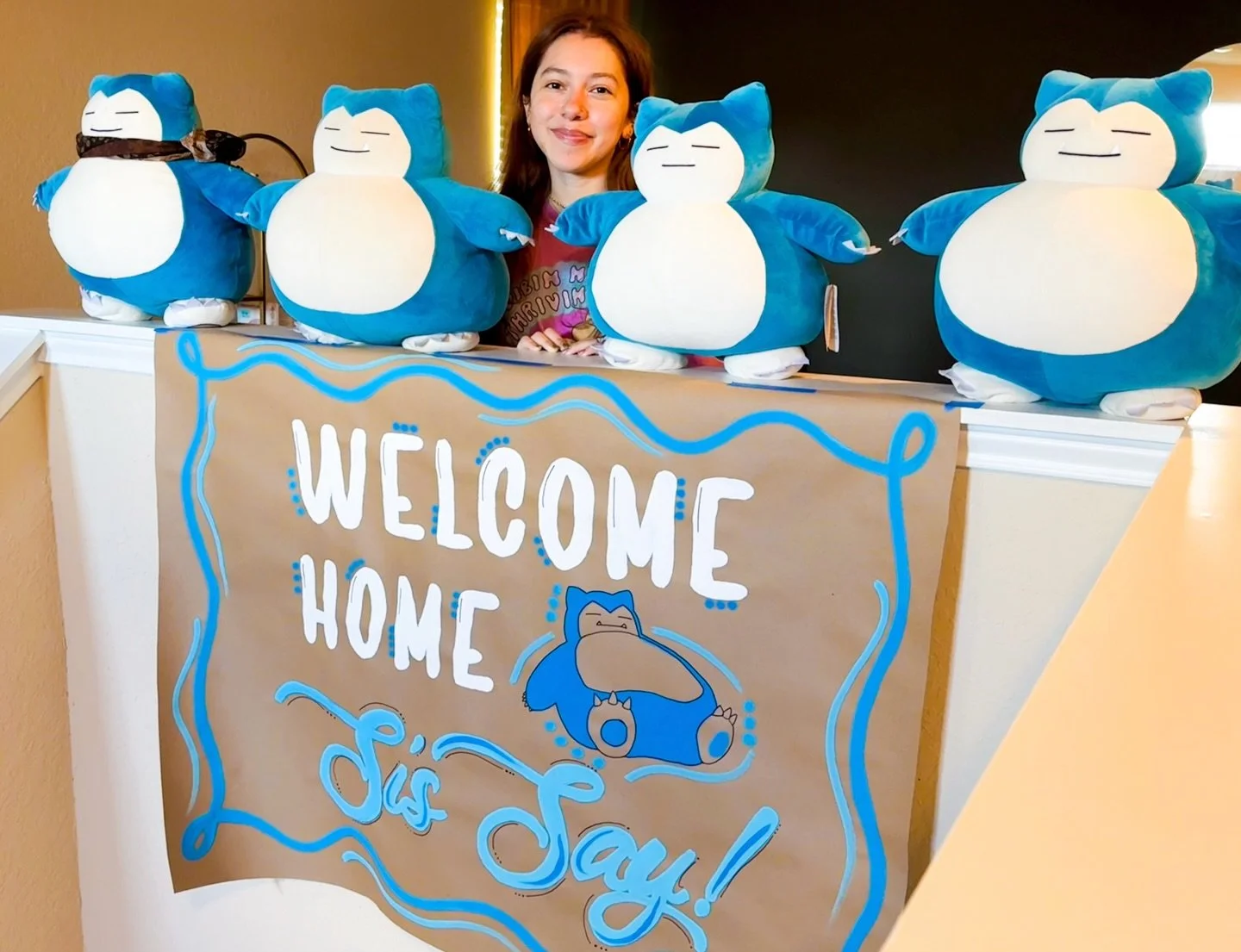 My sister leaves for the summer so before she came home I gathered her Snorlax army to welcome her home! This is from the beginning of August last year.💙 Message me to order yours!