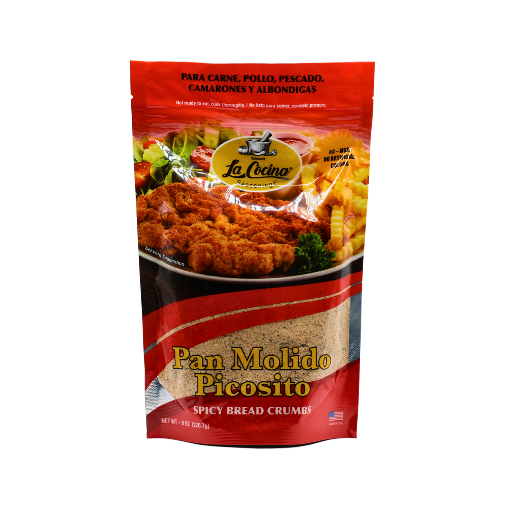 La Cocina Spicy Bread Crumbs – bold, crispy coating and topping for Latin-style cutlets, casseroles, and veggie dishes