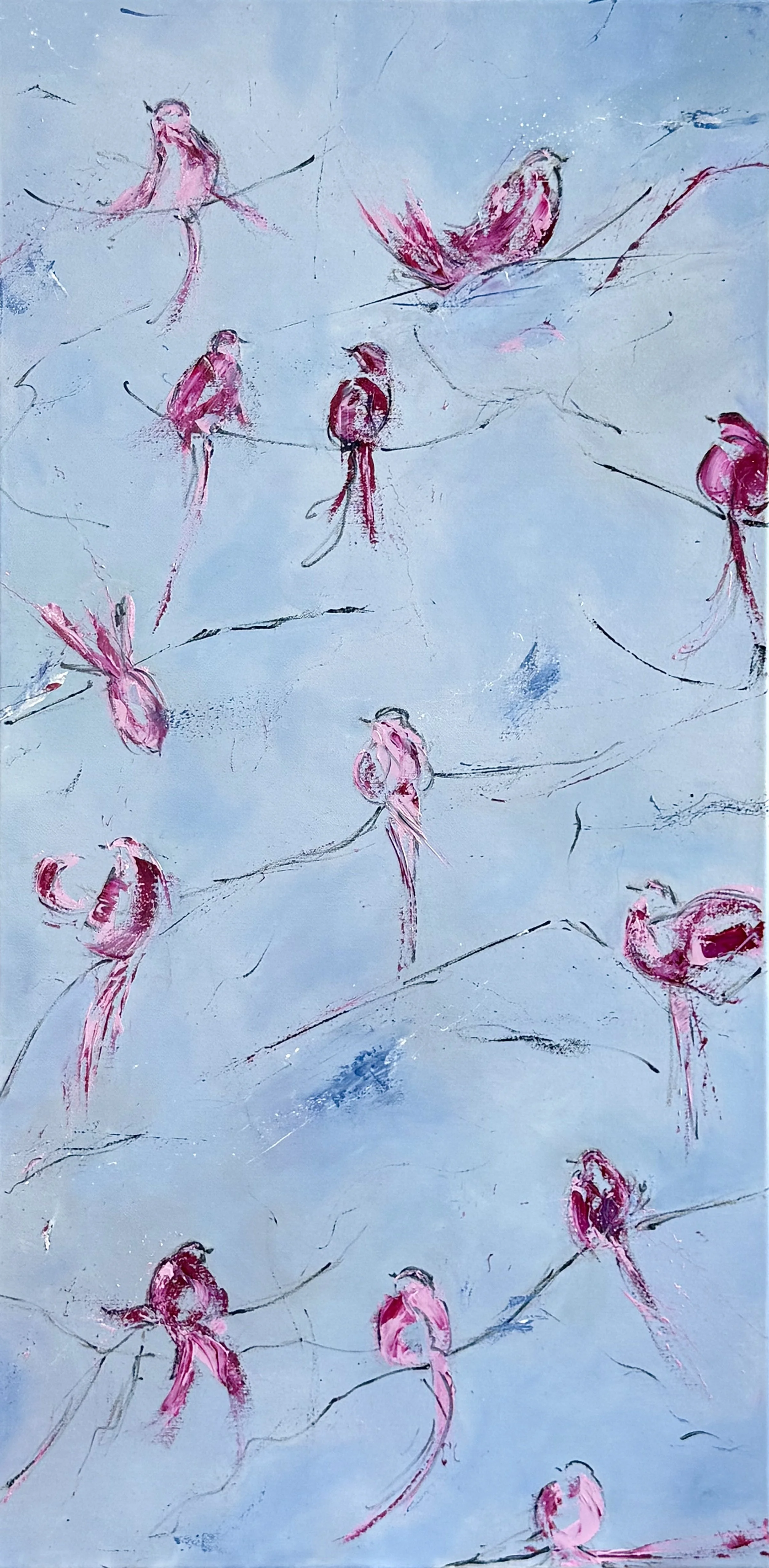 Birds V, 100x50x2cm, 1.690,-€
