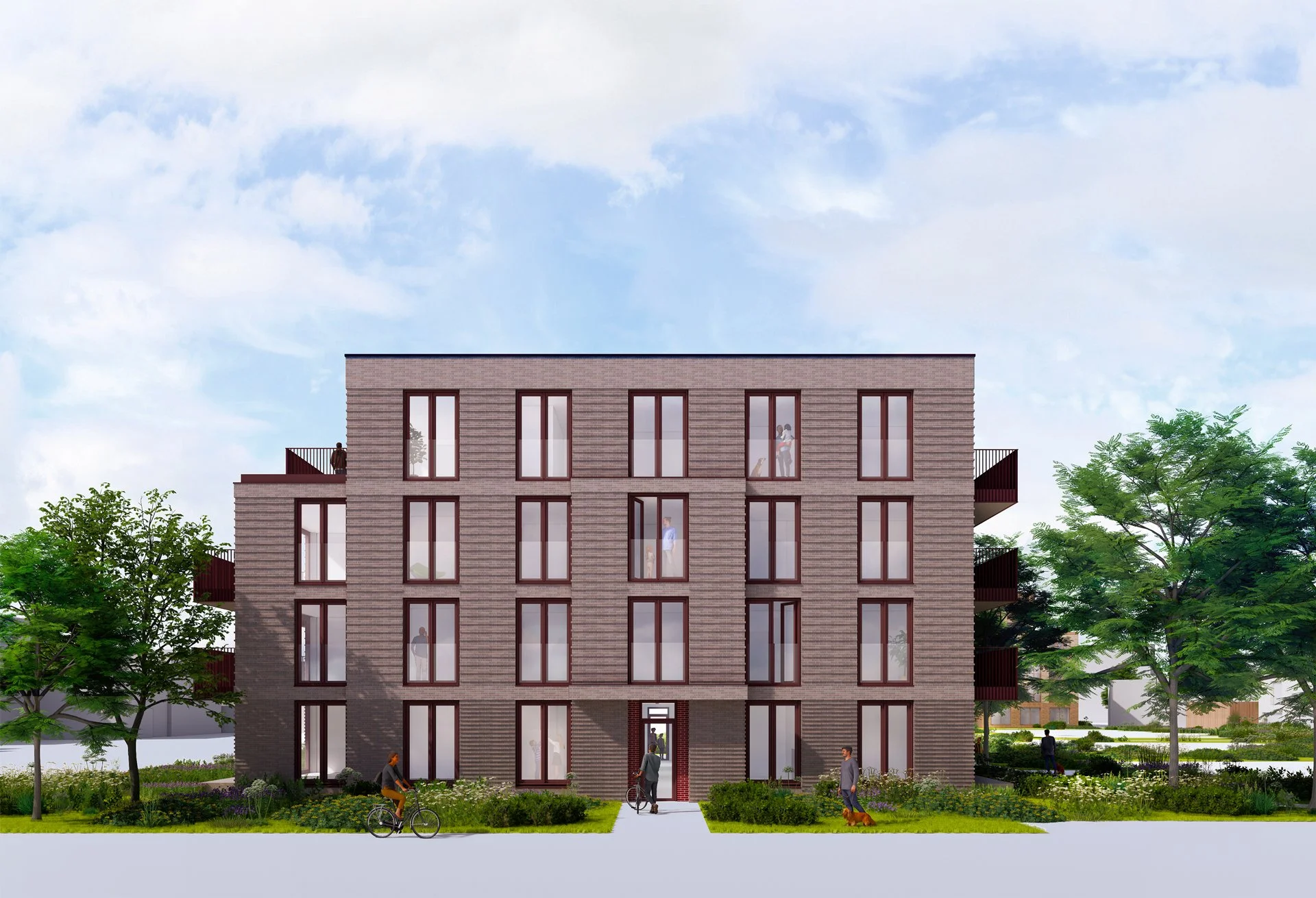 voorgevel blok 6, Geuzenpark, Hilversum-Ronald Janssen Architecten