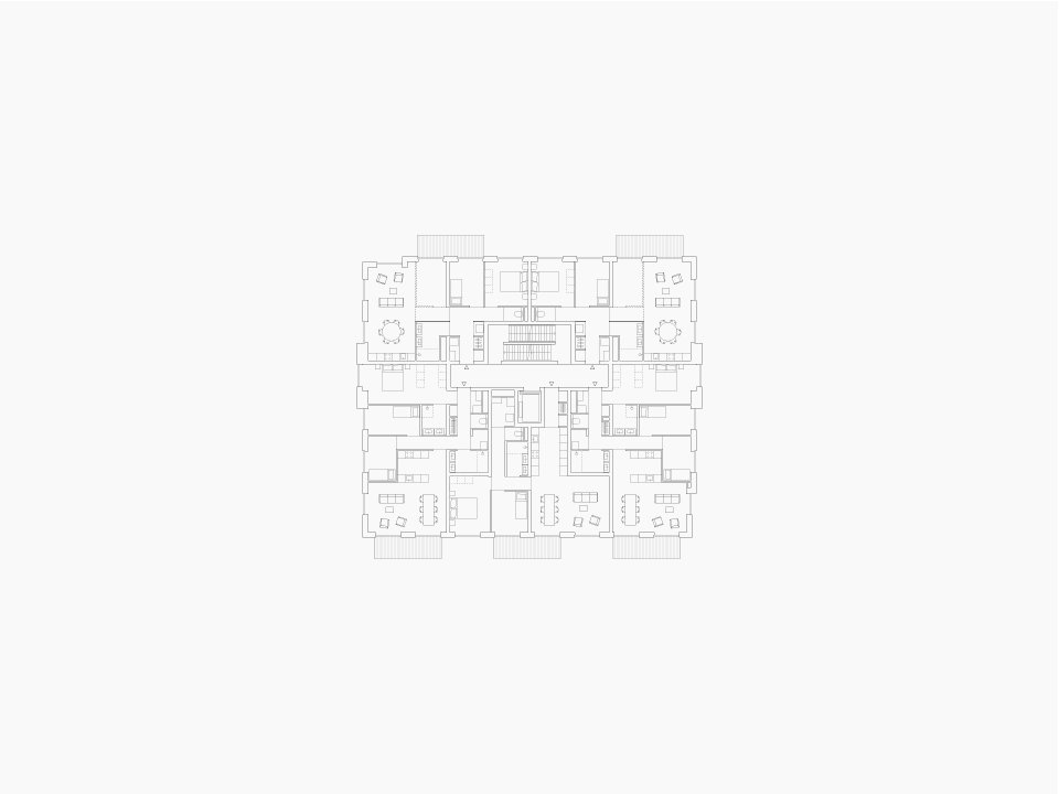 plattegrond blok 6, , Geuzenpark, Hilversum-Ronald Janssen Architecten