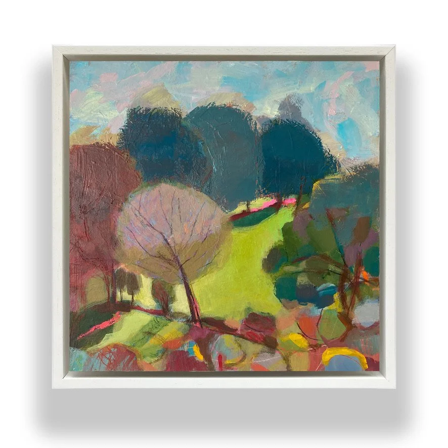 I was thinking about the story behind this painting, which has gone to a new home this weekend. It has been bought as a birthday present. 

This ring of trees was planted, probably initially as a beech hedge in the mid/late 19th century to enclose an