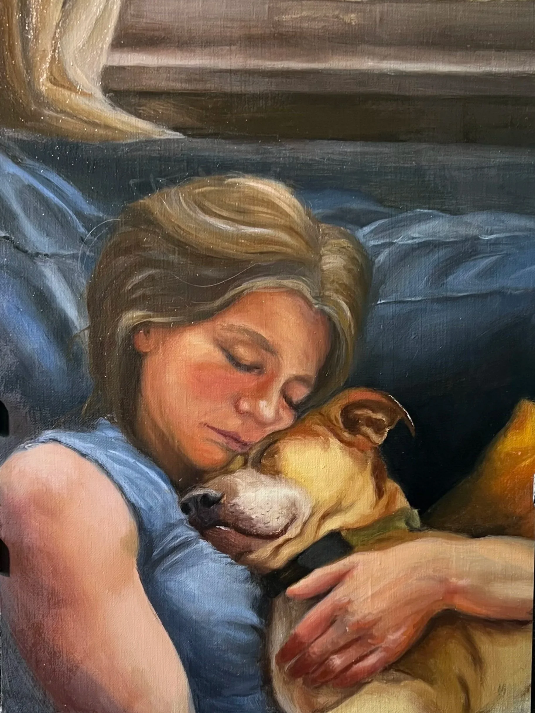 Laine in repose, oil on linen panel, 9x12", 2023