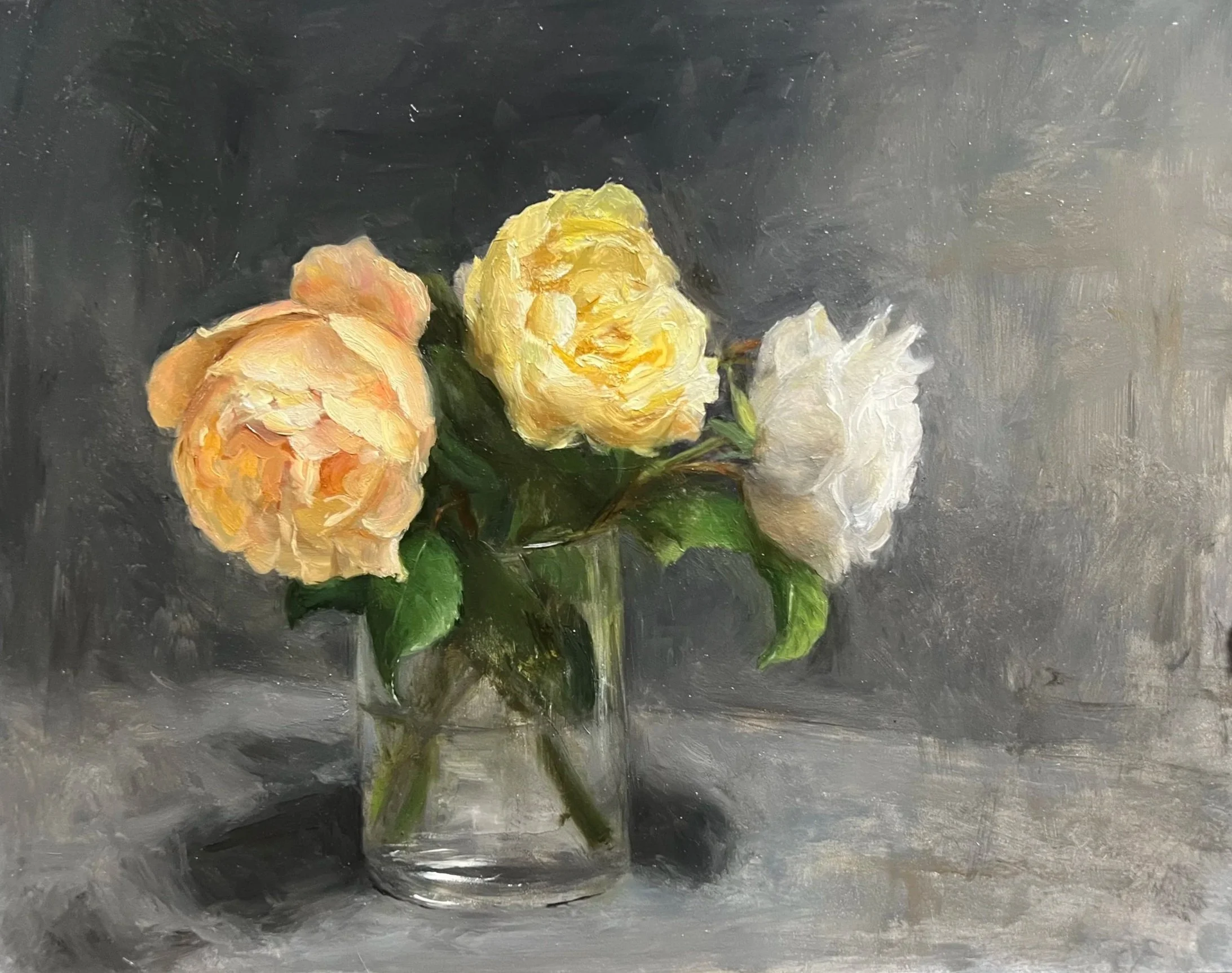 Roses from life, oil on panel, 9x12, 2024
