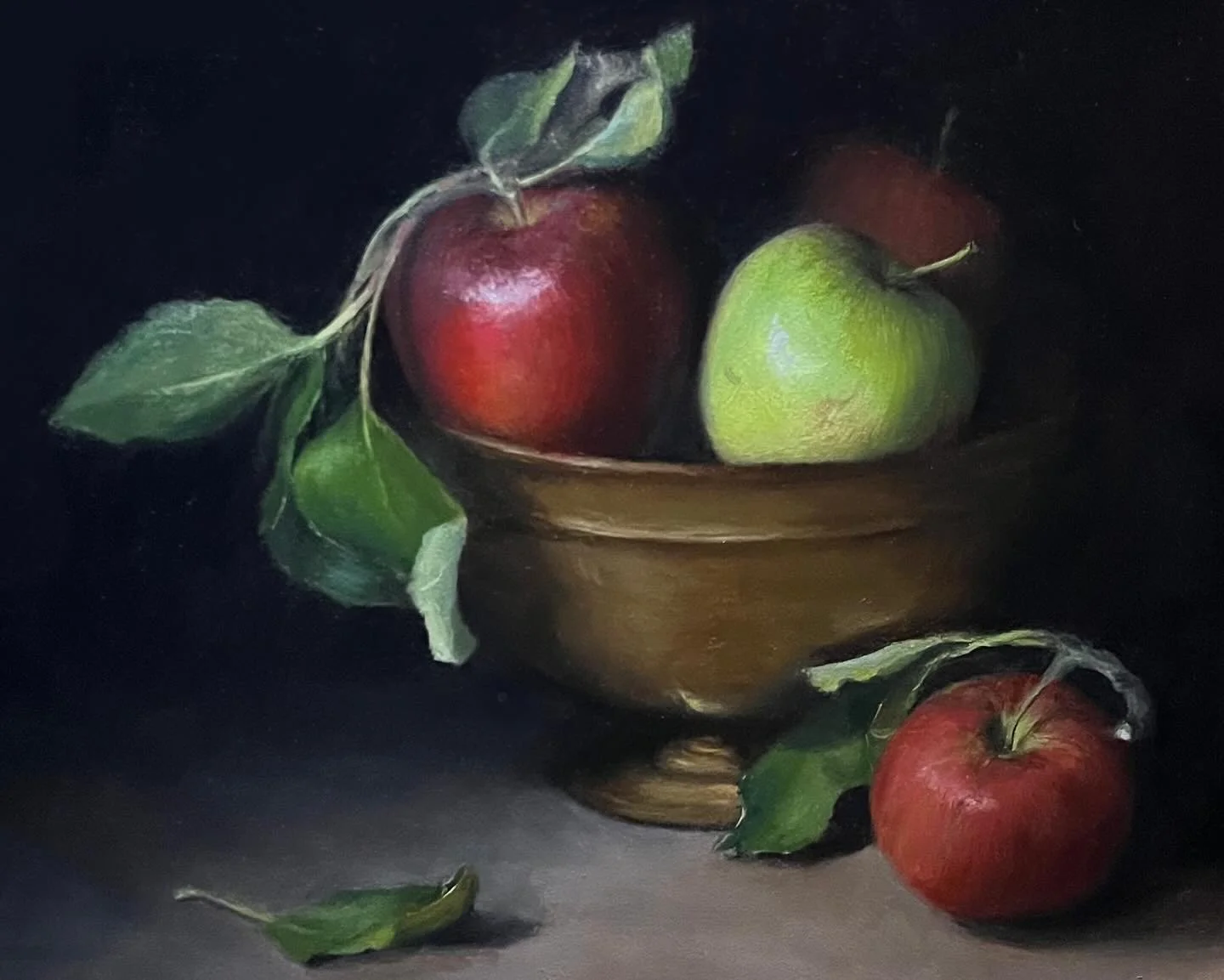 Bad Apples, oil on panel, 9x12, 2025