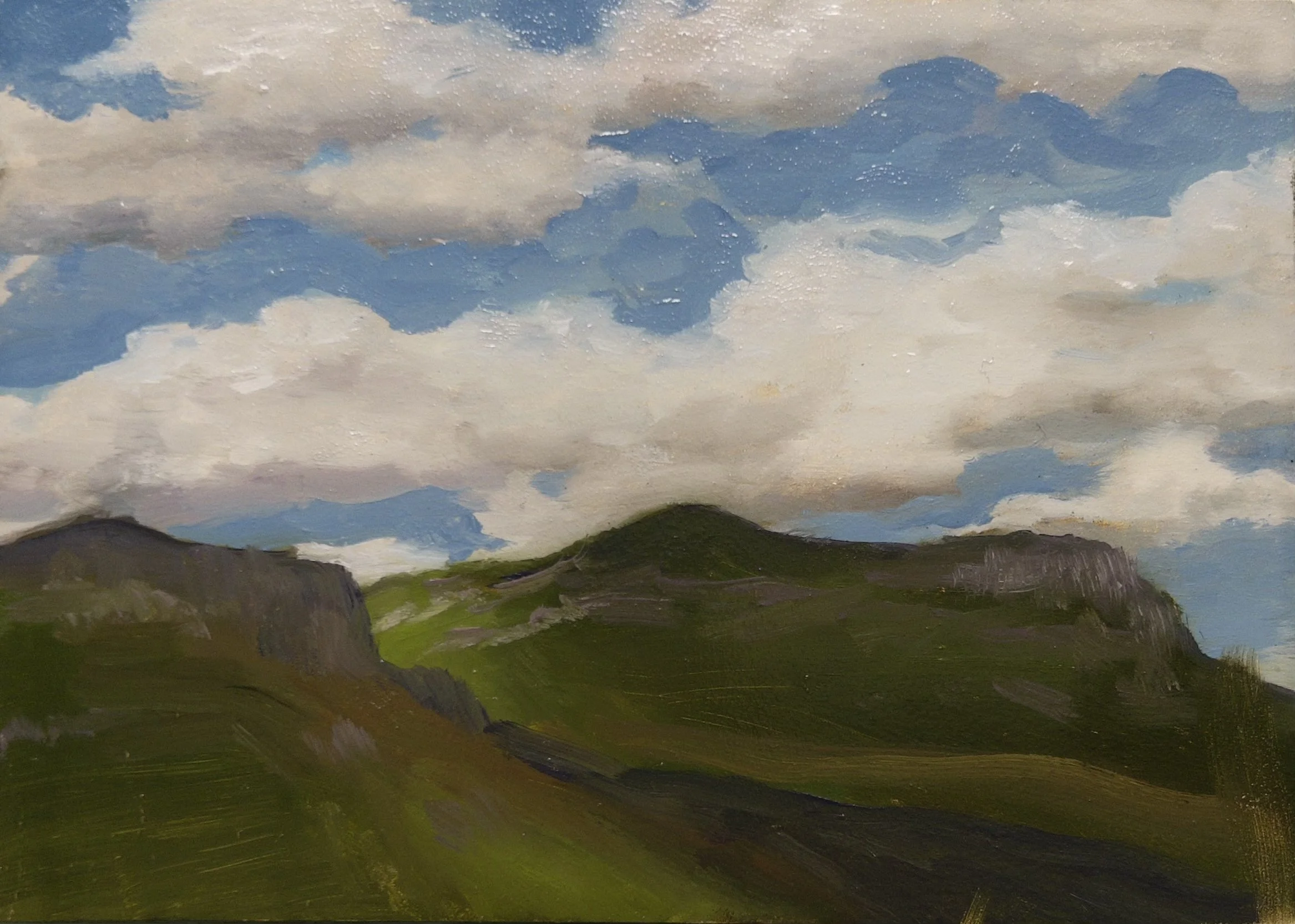 Yorkshire hills from life, oil on panel, 6x8, 2025