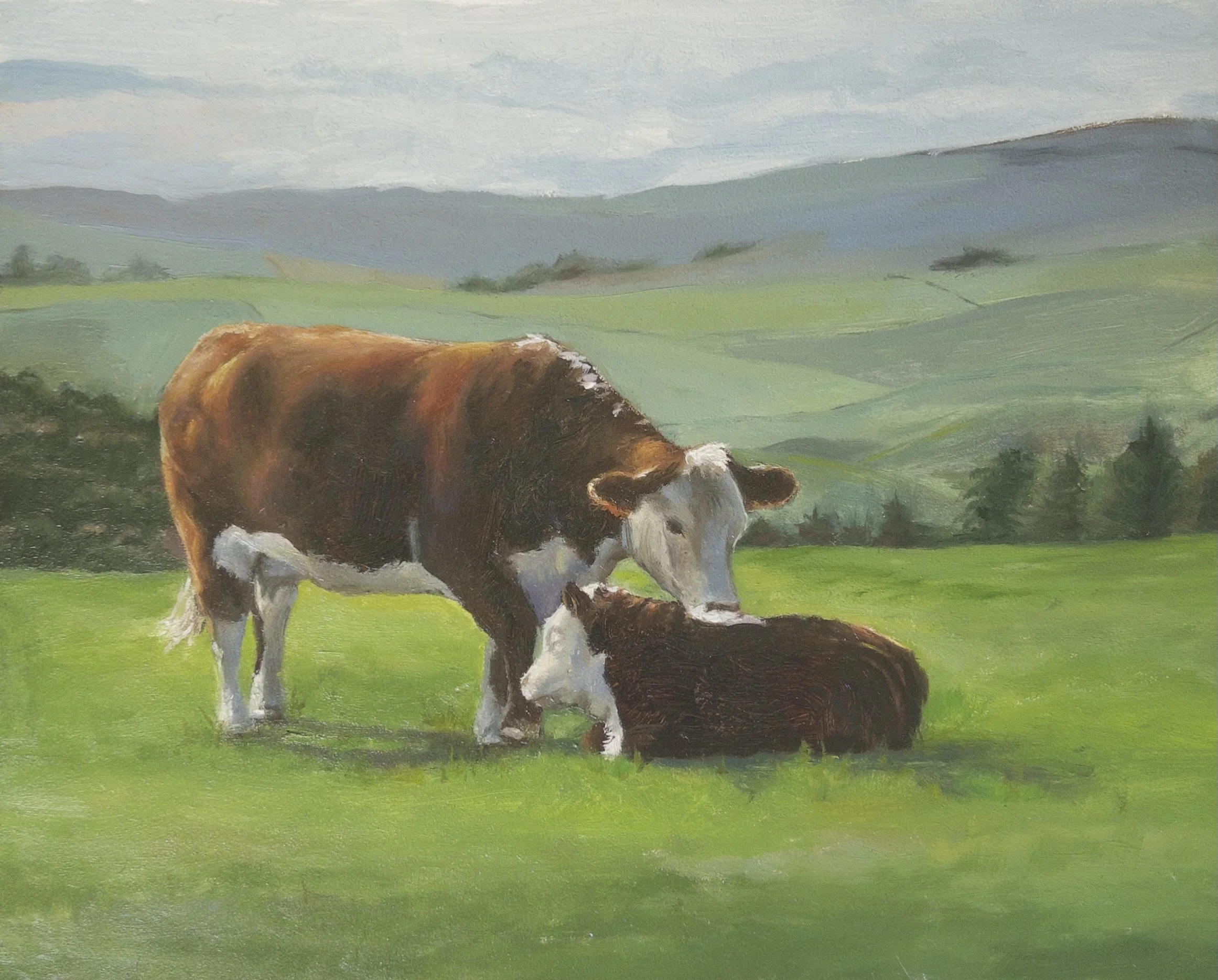 Yorkshire cows original oil painting