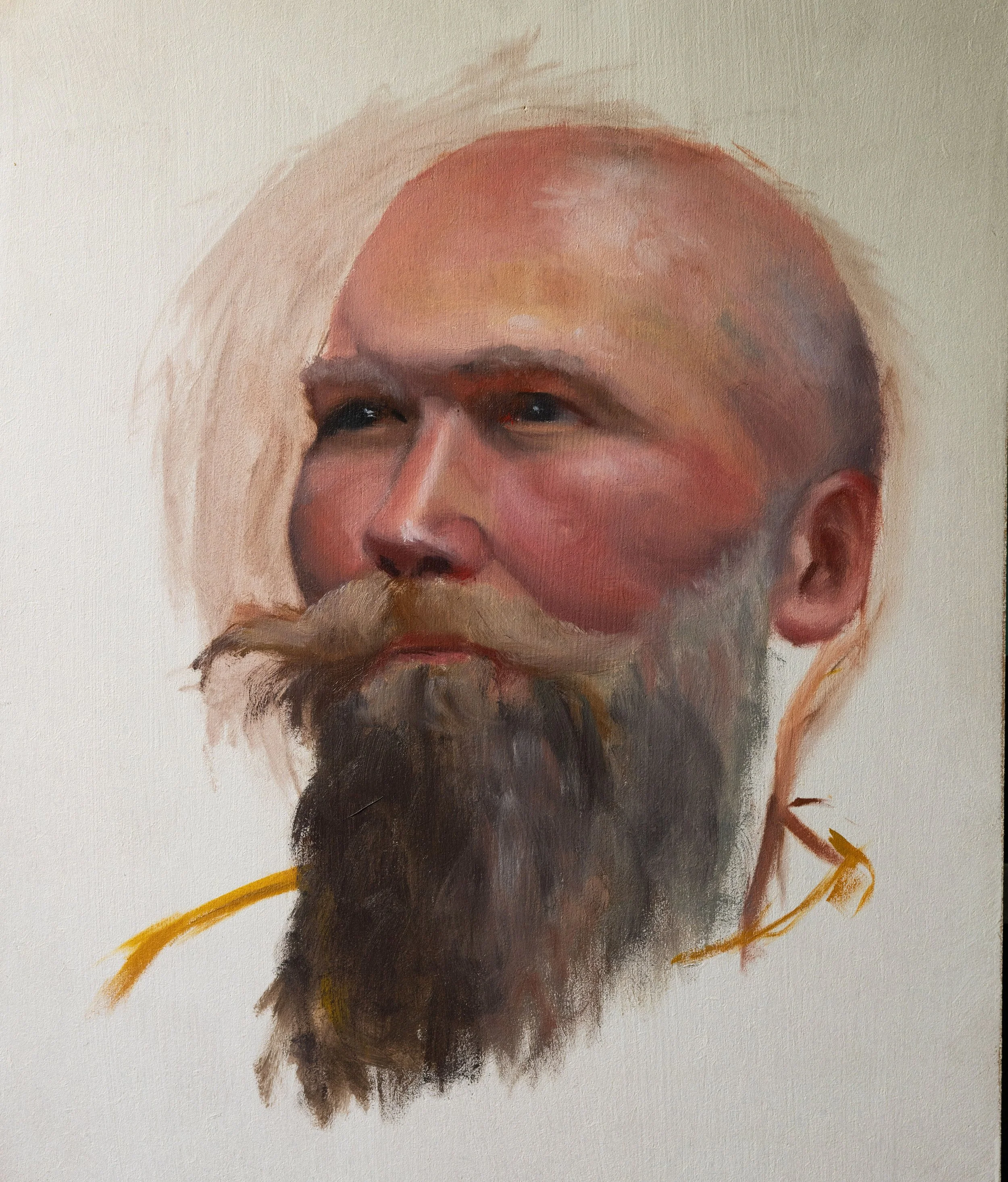 Alla prima portrait of Leon, oil on panel, 9x12, 2023