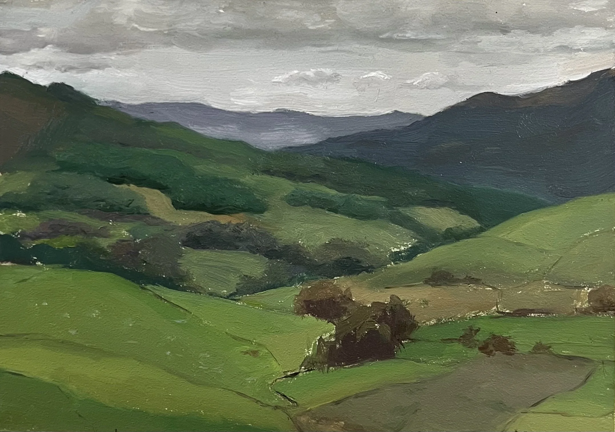 Yorkshire vista, painted from life, oil on panel, 6x8, 2025