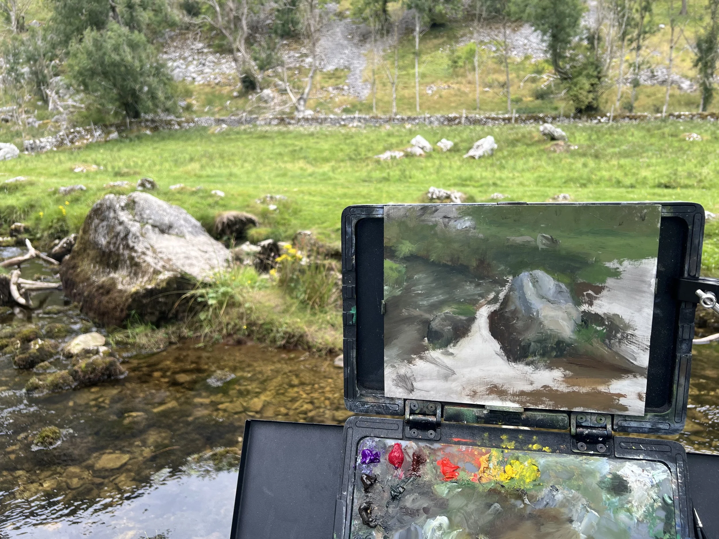 Yorkshire river stone, oil on panel, 8x10, 2025