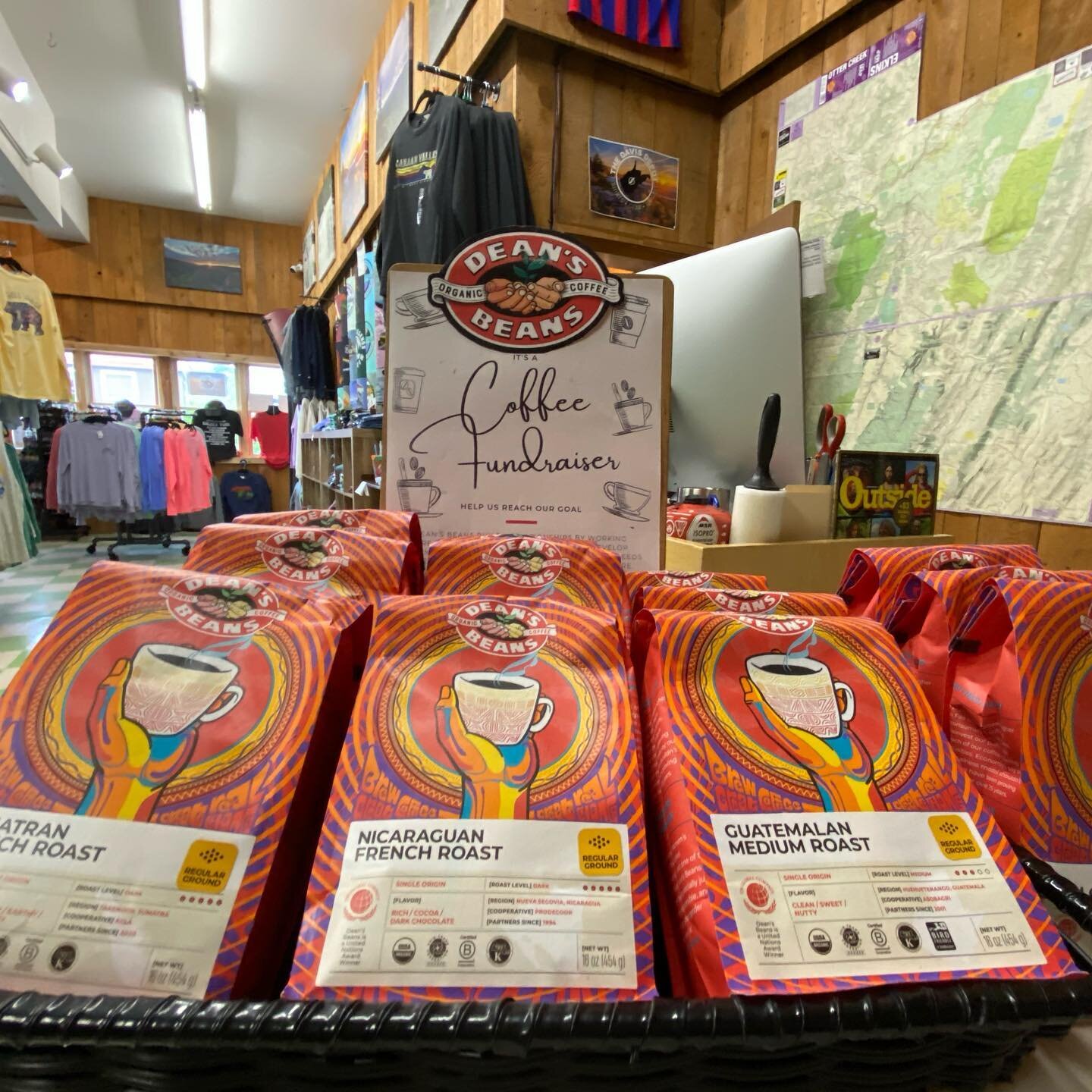 Pause for a good cause! @mllc.wv is bringing delicious coffee to our store. Buy a bag of buzz (and all the gear you need to make a pot o joe at your campsite) at The Davis Depot to support a great cause! 
.
@deansbeanscoffee @mllc.wv @the_davis_depot